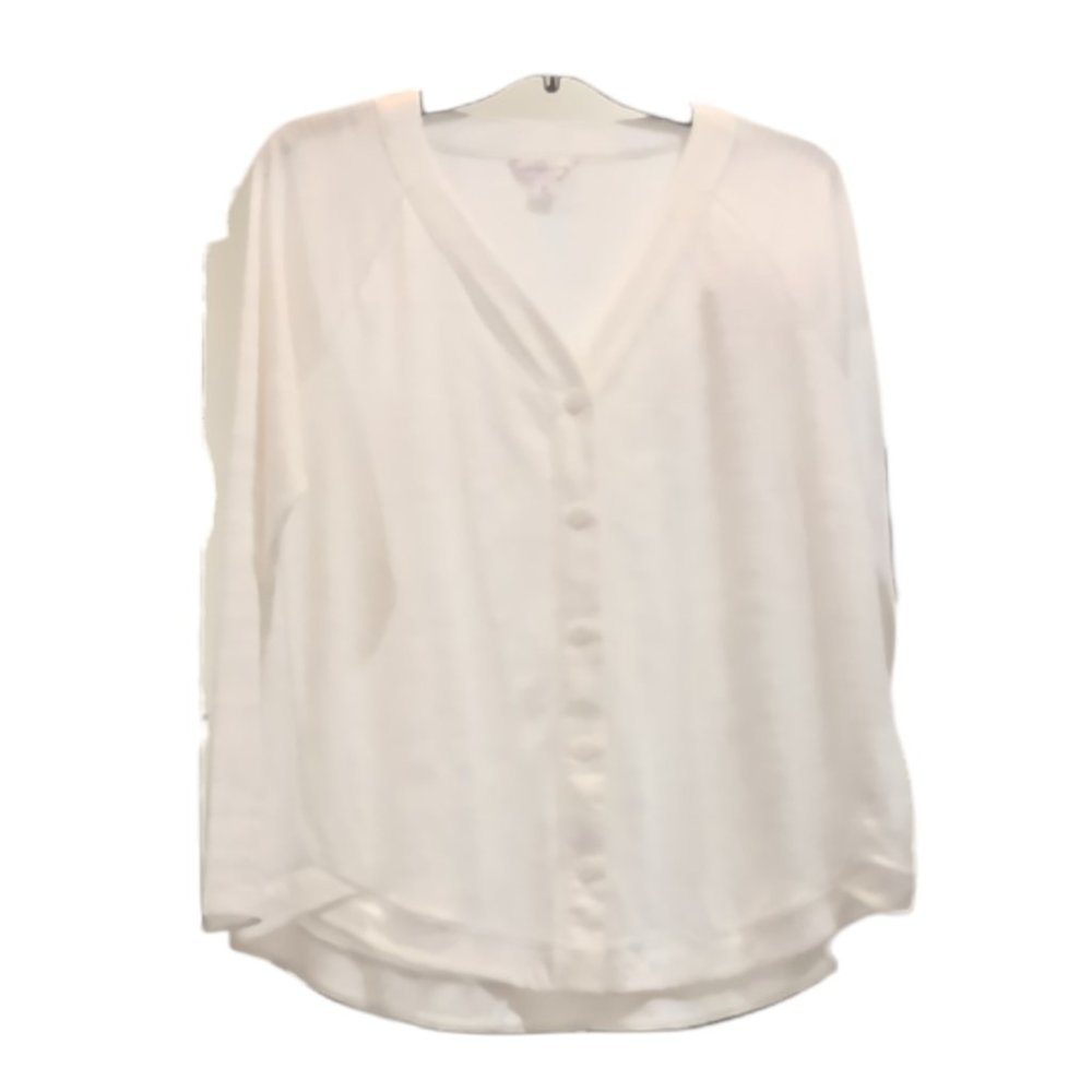 Liz Claiborne V-Neck Button Down Top